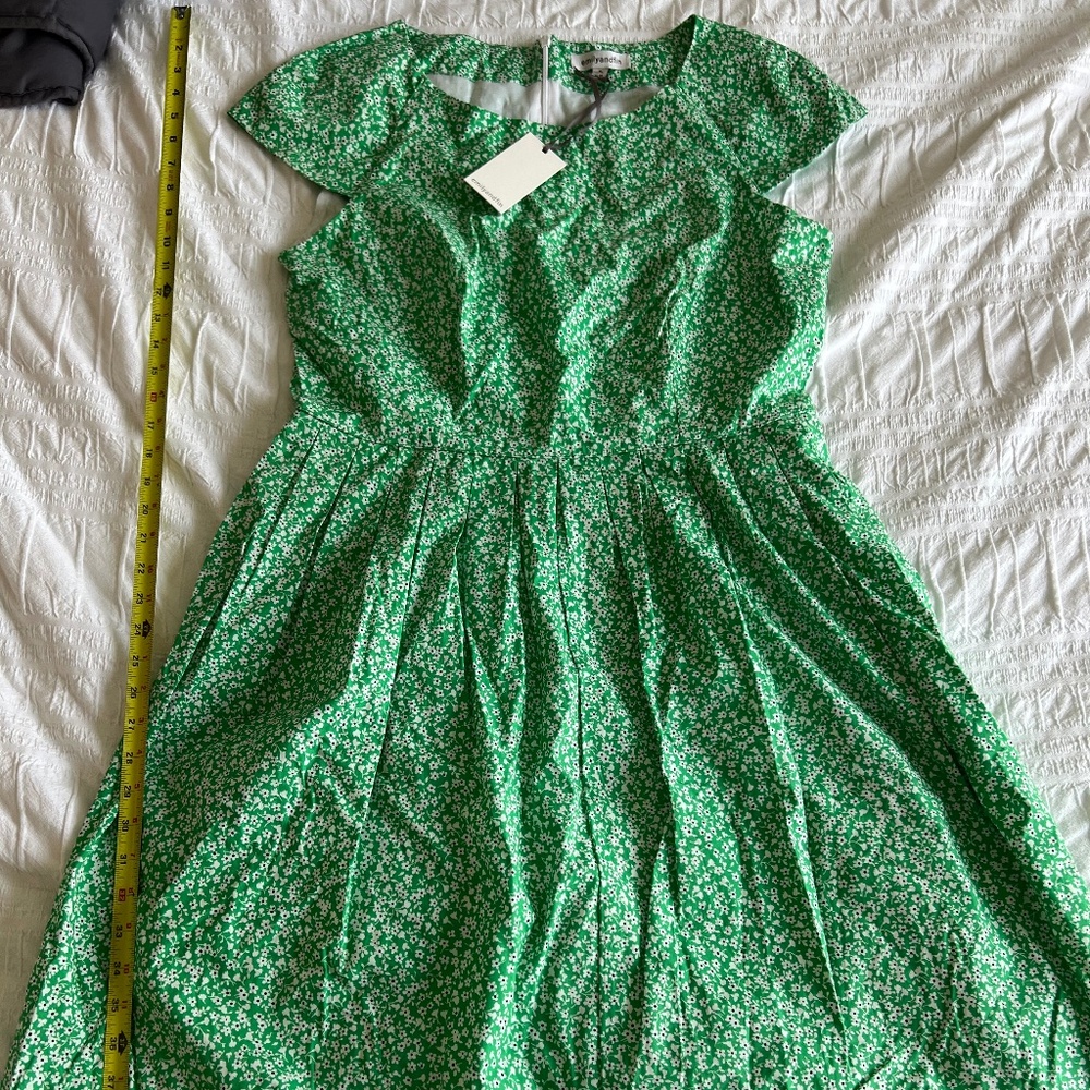 Green Floral Dress Cotton with Pockets Retro UK Brand New with Tags Never Worn